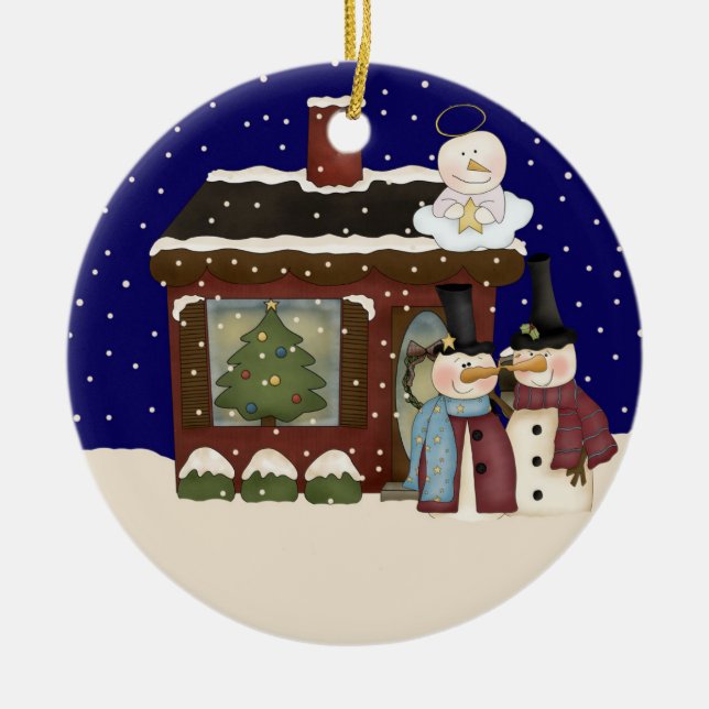 Ornement En Céramique Noël de bébé d'ange (Devant)