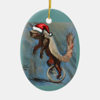 Ornement En Céramique Noël de blaireau de miel