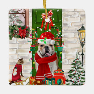 Ornement En Céramique Noël de Bulldog anglais