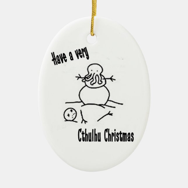 Ornement En Céramique Noël de Cthulhu (Devant)