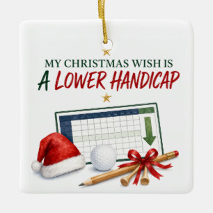 Ornement En Céramique Noël de golf avec balle de golf pour golfeur