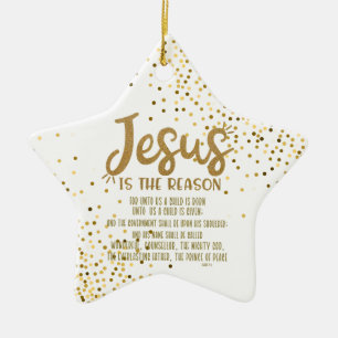 Ornement En Céramique Noël de Jésus avec Écriture d'Isaïe