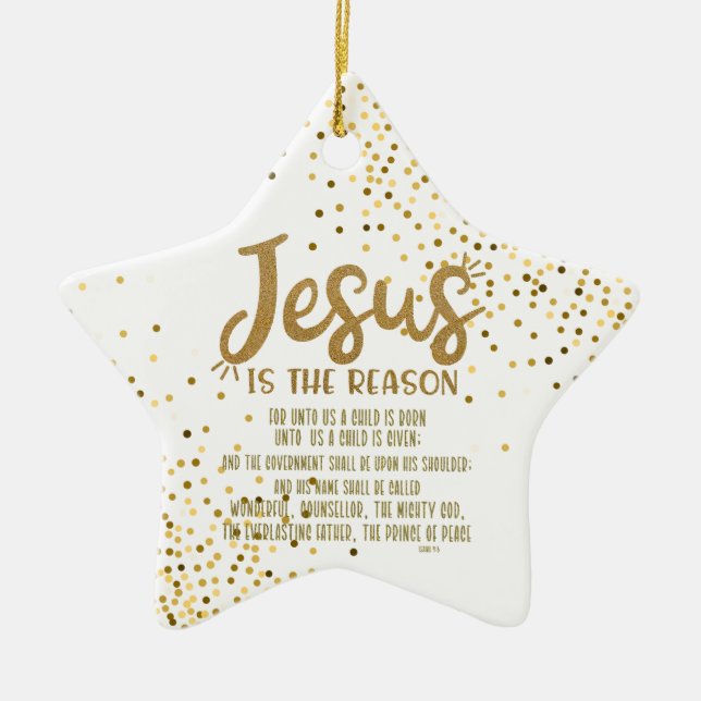 Ornement En Céramique Noël de Jésus avec Écriture d'Isaïe (Devant)
