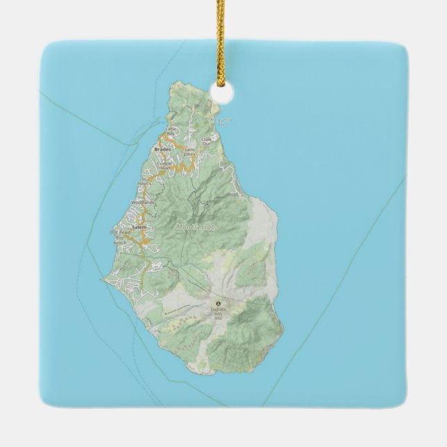 Ornement En Céramique Noël de la carte Montserrat (Dos)