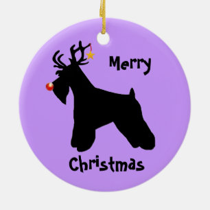 Ornement En Céramique Noël de renne de Schnauzer