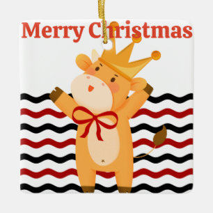 Ornement En Céramique Noël De Vache Festive, Joli Et Élégant