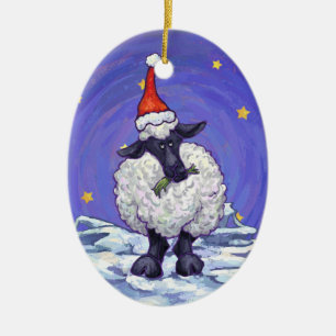 Ornement En Céramique Noël des moutons