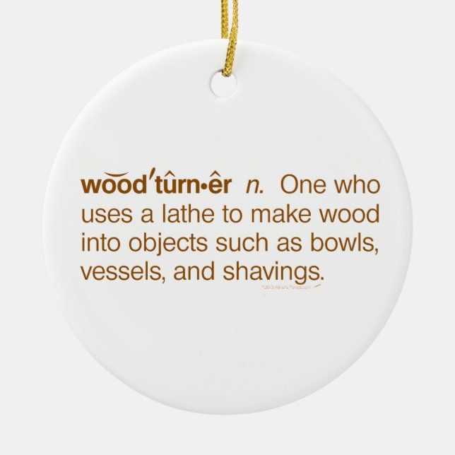 Ornement En Céramique Noël drôle de Woodturning de définition de (Devant)