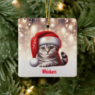 Ornement En Céramique Noël du chat du Bengale