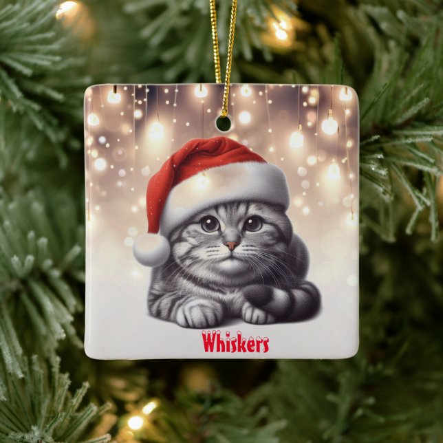 Ornement En Céramique Noël du chat du Bengale (Arbre)
