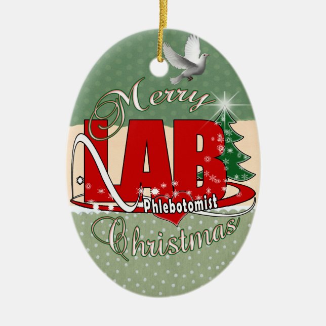 ORNEMENT EN CÉRAMIQUE NOËL DU LABORATOIRE PHLEBOTOMIST (Devant)