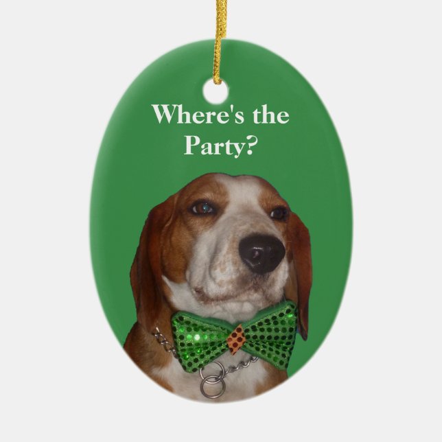 Ornement En Céramique Noël est pour des beagles aussi (Devant)