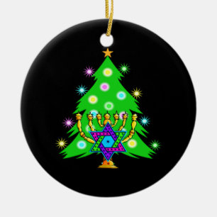 Ornement En Céramique Noël et Hanoukka ensemble