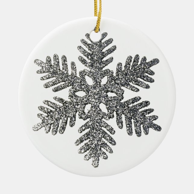 Ornement En Céramique Noël Fête Silencieux Snowflake Star Design (Devant)