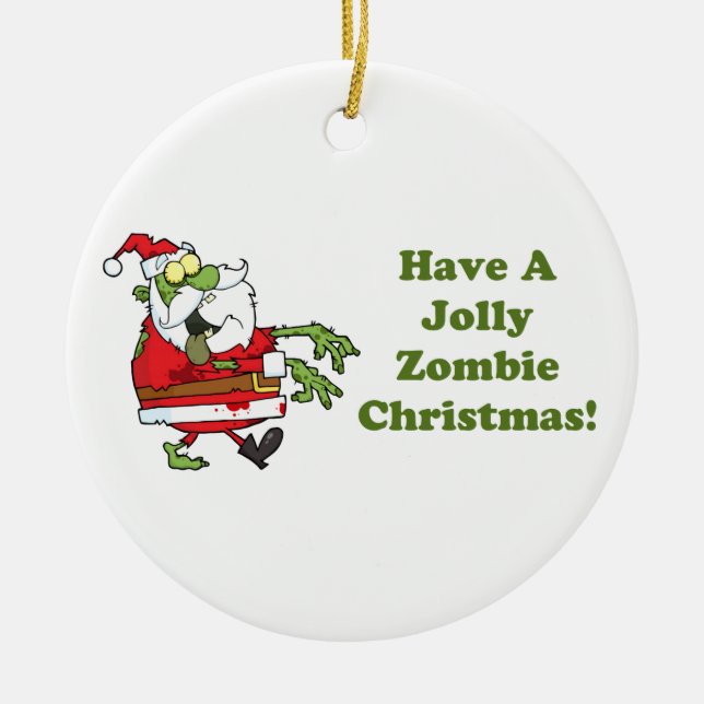 Ornement En Céramique Noël gai de zombi (Devant)