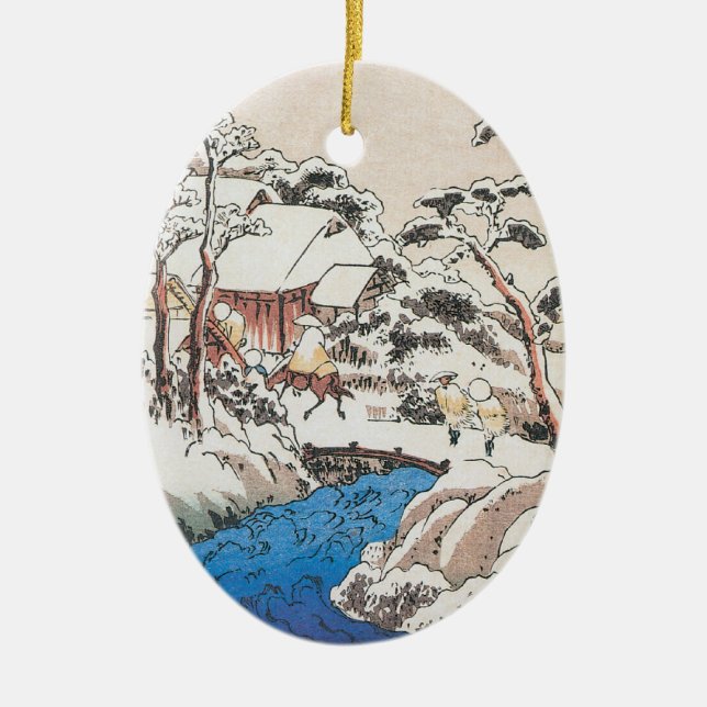 Ornement En Céramique Noël japonais de beaux-arts de Hiroshige (Devant)