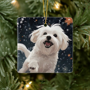 Ornement En Céramique Noël Maltais Unique, Cadeau Pour Amoureux de les c