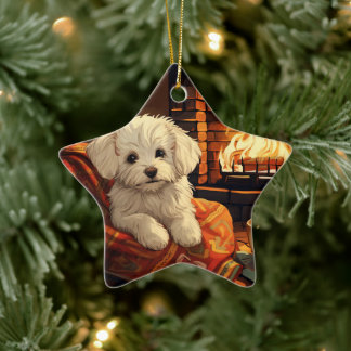 Ornement En Céramique Noël Maltais Unique, Cadeau Pour Amoureux de les c