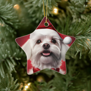 Ornement En Céramique Noël Maltais Unique, Cadeau Pour Amoureux de les c