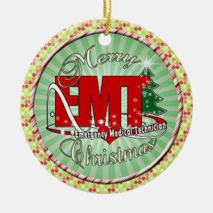 Ornement En Céramique NOËL médical de technicien de secours d'EMT