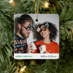 Ornement En Céramique Noël moderne simple   Photo en couple moderne