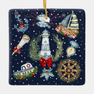 Ornement En Céramique Noël nautique