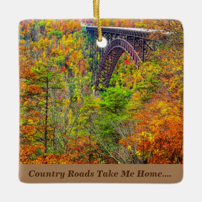 Ornement En Céramique Noël Ornament West Virginia Country Roads (Devant)