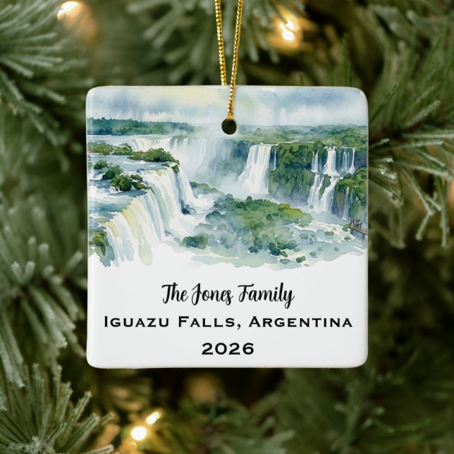 Ornement En Céramique Noël personnalisé aux chutes d'Iguazu  (Arbre)