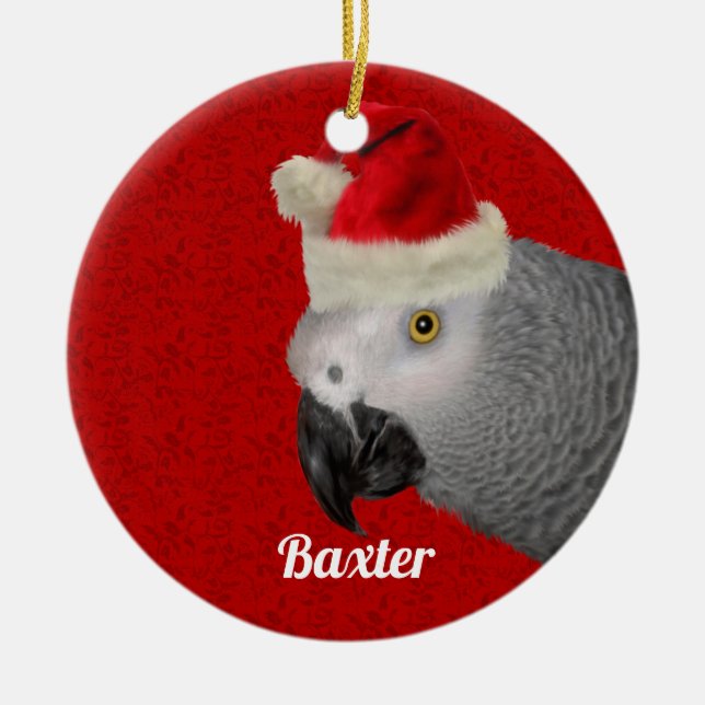 Ornement En Céramique Noël personnalisé de perroquets (Devant)