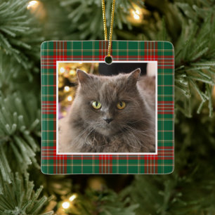 Ornement En Céramique Noël personnalisé pour chat et chien avec carreaux