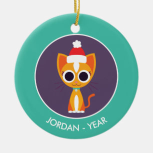 Ornement En Céramique Noël Purrl le chat