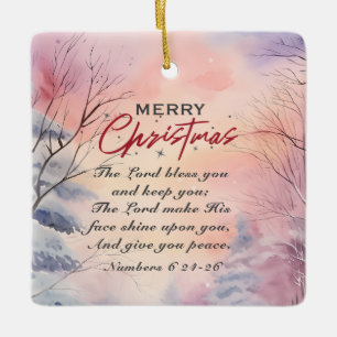 Ornement En Céramique Noël Seigneur Bénissez-vous la Bible Verse Scène d