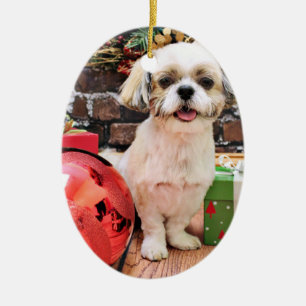 Ornement En Céramique Noël - Shih Tzu - Marley