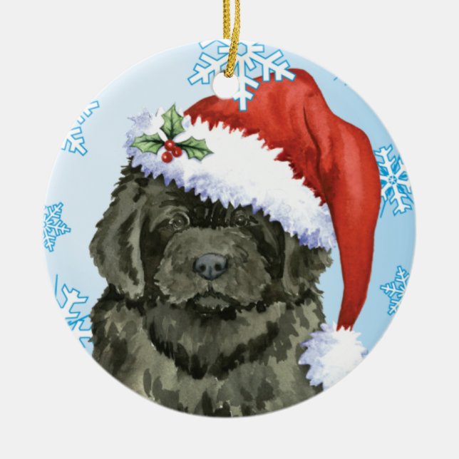 Ornement En Céramique Noël Terre-Neuve (Devant)