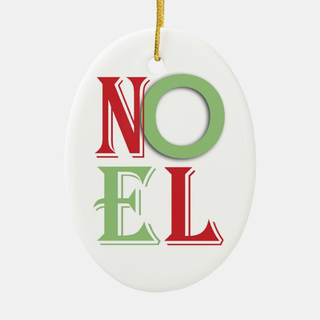 Ornement en céramique Noel Text (Devant)