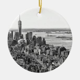 Ornement En Céramique Noir blanc New York City Skyline