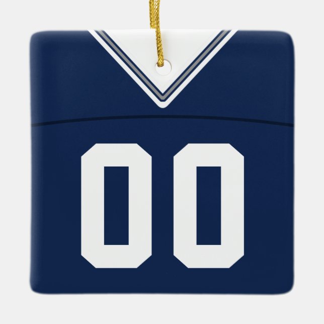 Ornement En Céramique Nom et numéro Football Lacrosse Jersey Modèle (Devant)