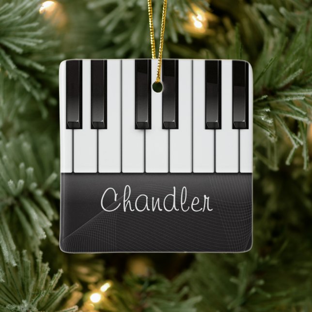 Ornement En Céramique NOM personnalisé Pianist Piano Keys professeur de  (Arbre)