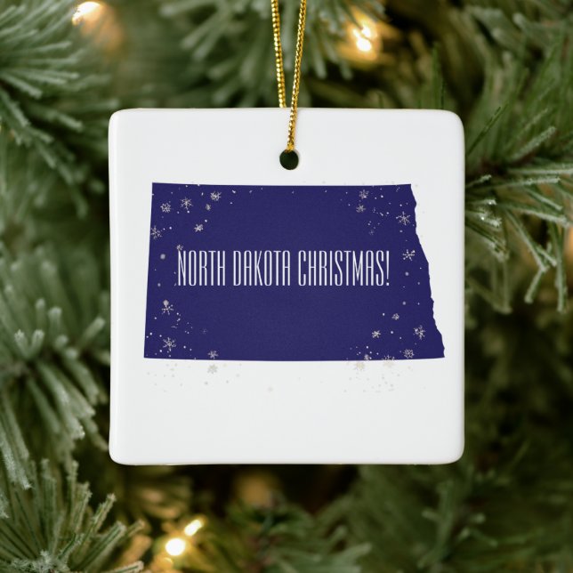 Ornement En Céramique North Dakota Noël personnalisé (Arbre)