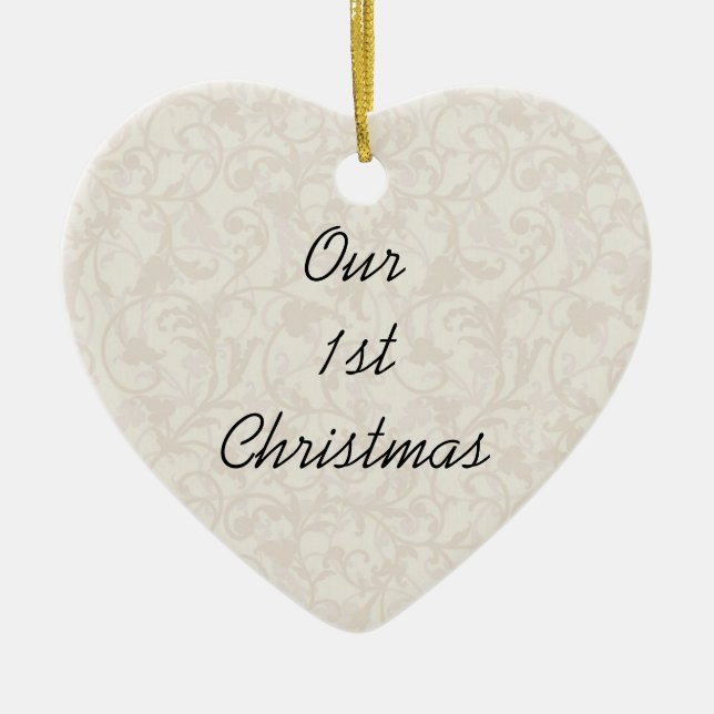 Ornement En Céramique Notre 1er Modèle d'ornement de Noël (Devant)