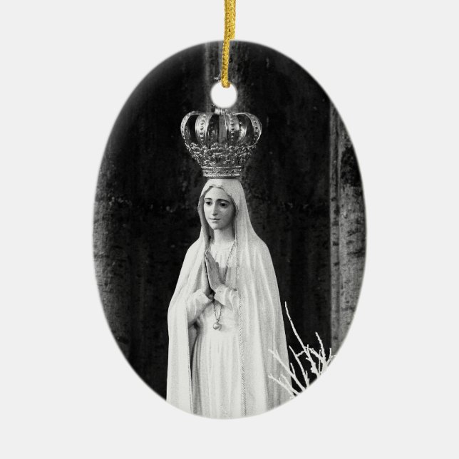 Ornement En Céramique Notre-Dame de Fatima (Devant)