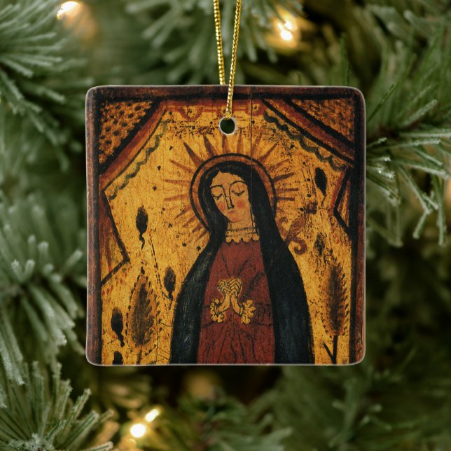 Ornement En Céramique Notre-Dame de Guadalupe par Pedro Antonio Fresquis (Arbre)