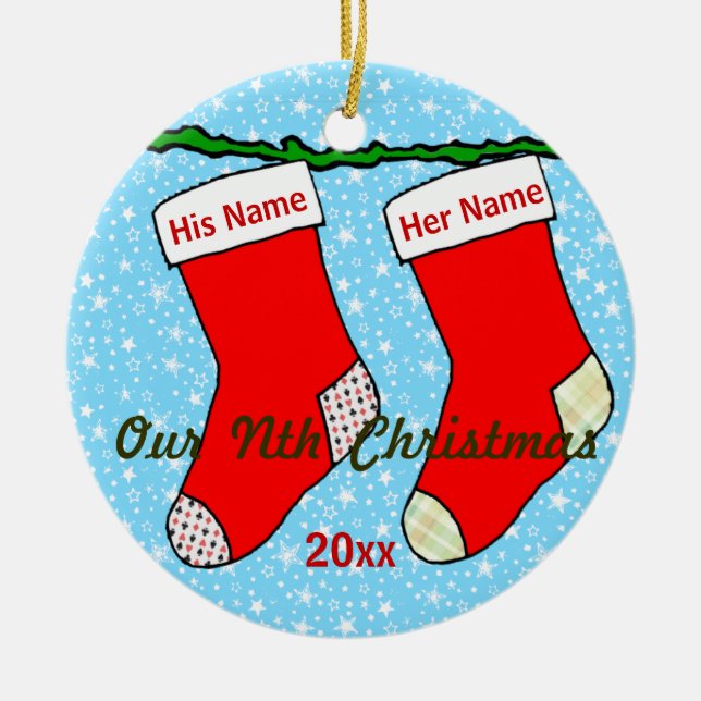 Ornement En Céramique Notre nième Noël (Devant)