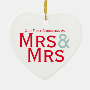 Ornement En Céramique Notre premier Noël en tant que Madame et Madame Le