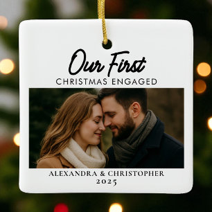 Ornement En Céramique Notre premier Noël Engagé 2025 minimal moderne