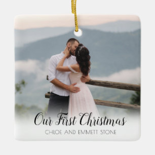 Ornement En Céramique Notre première photo de Noël