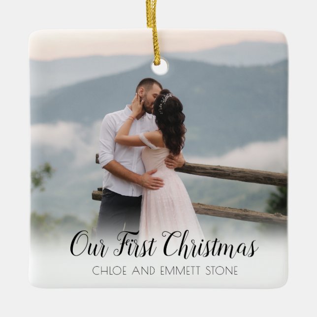 Ornement En Céramique Notre première photo de Noël (Devant)