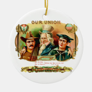 Ornement En Céramique Notre Union Vintage boîte à cigares Étiquette