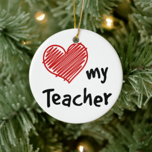 Ornement En Céramique N'oubliez pas d'aimer mon professeur !