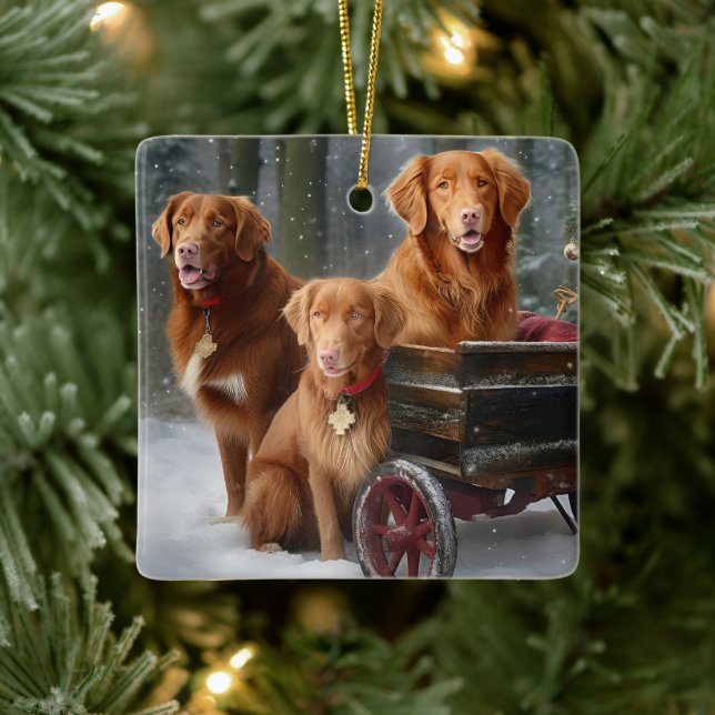 Ornement En Céramique Nouvelle-Écosse Duck Toller Retriever Snowden (Arbre)